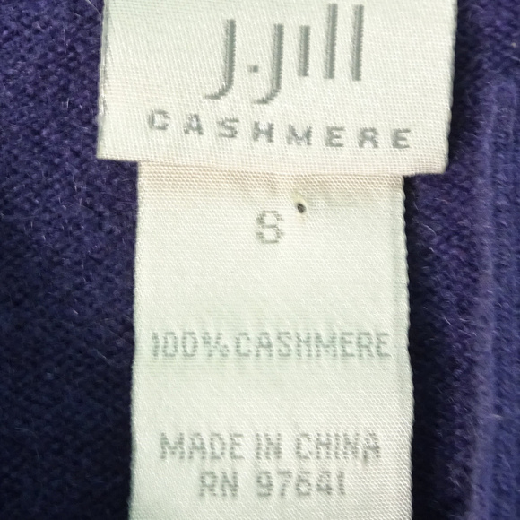 J Jill Blue 100% Cashmere Button Up Top Small - Picture 3 of 4